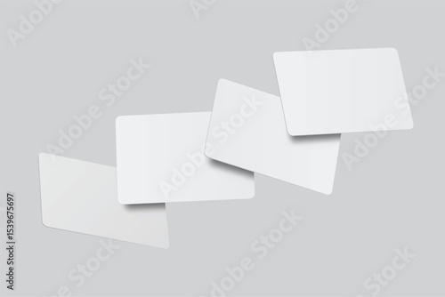 Playing cards mockup. Blank cards deck of poker hand, successful game, bet, casino ads, gambling business, game card or note cards, greeting card, invitation, credit card, business card isolated