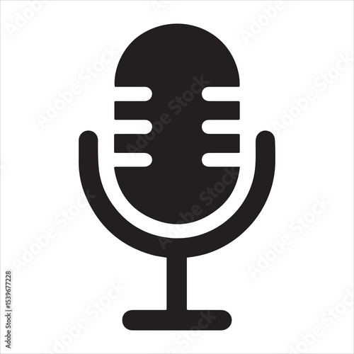 Vintage retro microphone design element