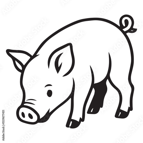 Domestic Pig Clipart for Animal Lovers and Craft Projects

