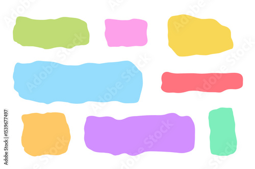 Irregular free form rectangle frame or text box. Wavy organic shapes in pastel color