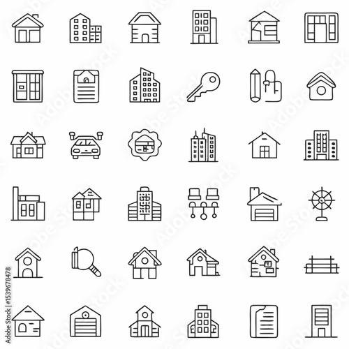 real estate icon set