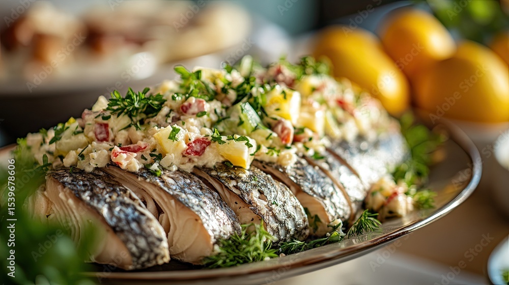 Easter Herring Salad for Traditional Holiday Feast or Special Occasion Meal Easter Herring Salad for Traditional Holiday Feast or Special Occasion Meal