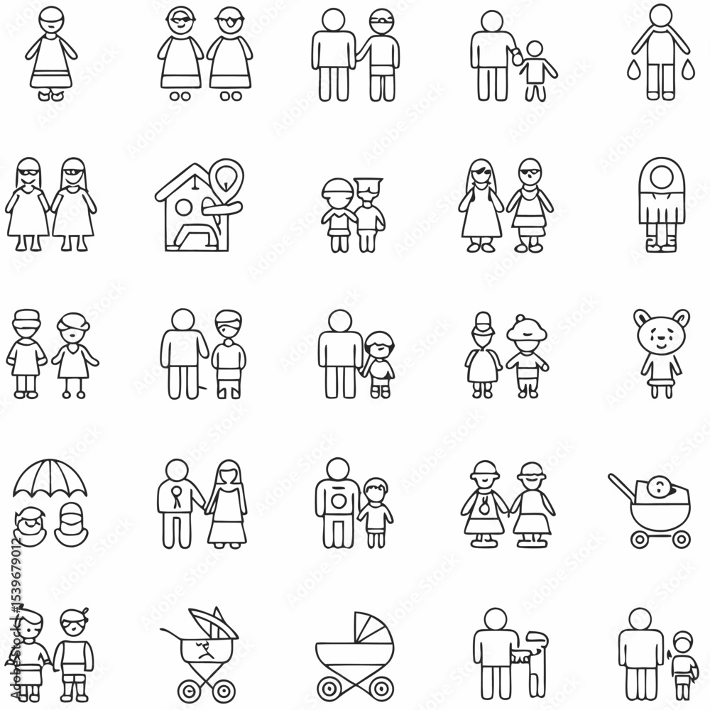 set of icons of family set of icons of family