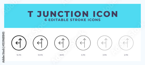 Junction icon vector for web. And mobile app. Editable stroke outline icon.