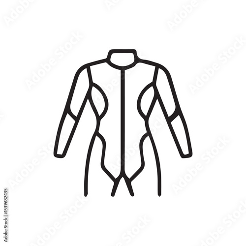 Sleek Bodysuit Outline Design Modern Fashion Illustration Style