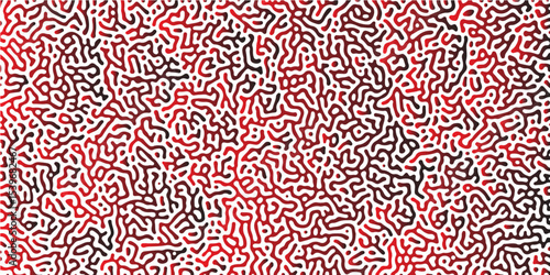 Abstract Turing organic wallpaper background. Linear design with biological shapes. Organic lines in Memphis. 260Turing reaction diffusion monochrome seamless pattern with chaotic motion.