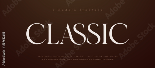 Modern Luxury alphabet letters font. Classic Elegant Modern Serif Lettering Minimal Fashion Logo. Typography decoration fonts for branding, wedding, logos. vector illustration