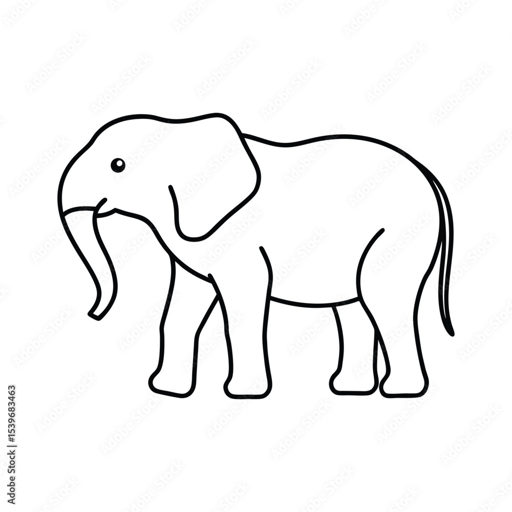 Fototapeta premium elephant line art