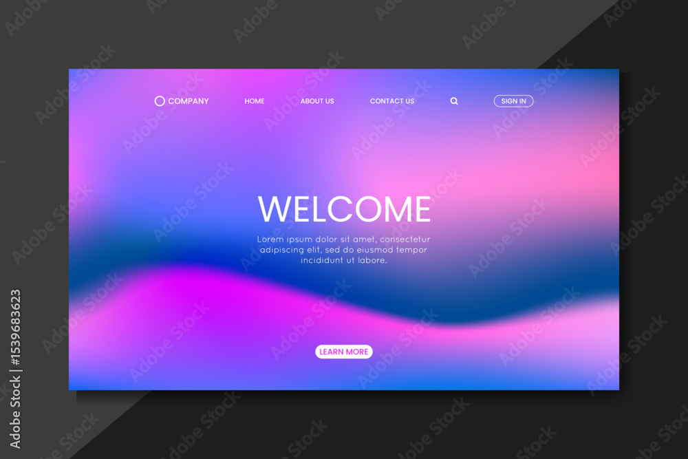 Wavy Gradient Landing Page – Pink Blue Abstract Homepage UI Design Wavy Gradient Landing Page – Pink Blue Abstract Homepage UI Design