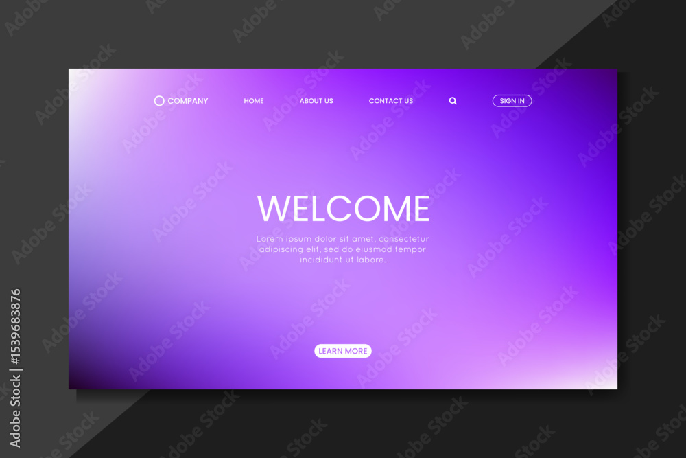 Gradient Purple Landing Page – minimalist Website Homepage UI Design Gradient Purple Landing Page – minimalist Website Homepage UI Design