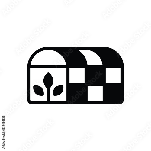 Black solid icon for greenhouse
