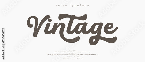 Retro Elegant Luxury Font, Uppercase Lowercase And Number. Classic Lettering Minimal Fashion Designs. Typography modern serif fonts regular decorative vintage concept. vector illustration

