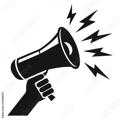 Megaphone with Sound Waves