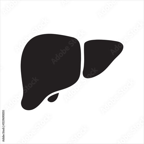  simplified model of a liver Icon design with white background 
