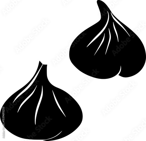 Dumplings – Black Silhouette Vector Asian Food