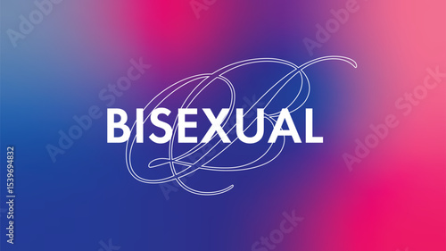 Bisexual White Typography Sign with Pink and Purple Blending Gradient Backdrop