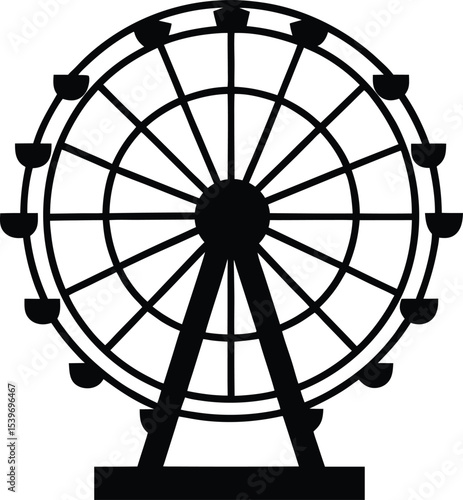 silhouette of a wheel, ferris wheel black silhouette vector illustration,ferris wheel graphic