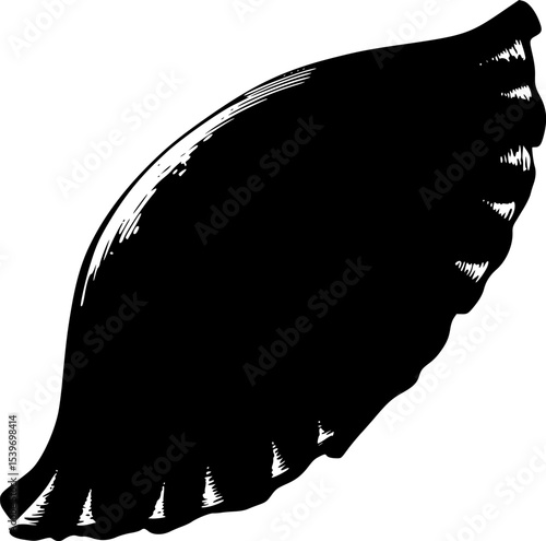 Empanada – Black Silhouette Vector of Stuffed Pastry