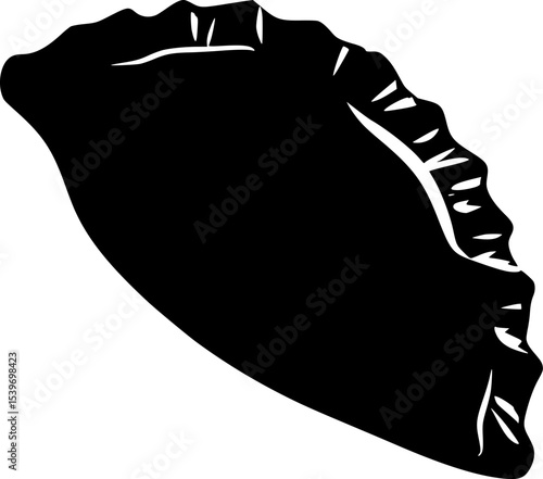 Empanada – Black Silhouette Vector of Stuffed Pastry