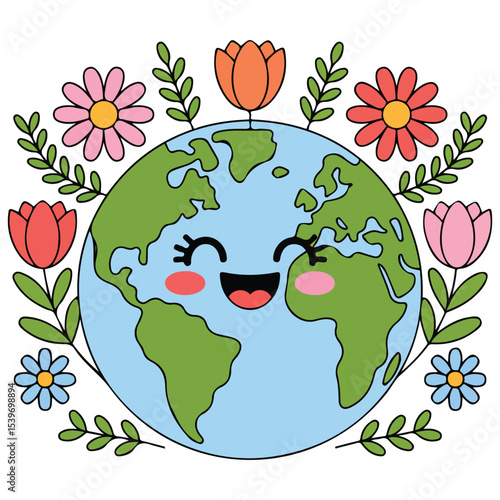 earth hour our planet ecology isolated vector illustration