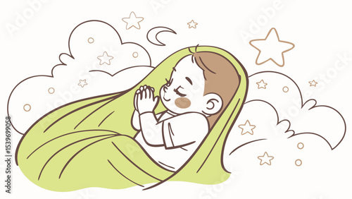 tiny hands, sweet dreams, a smiling child's face with beautiful hair