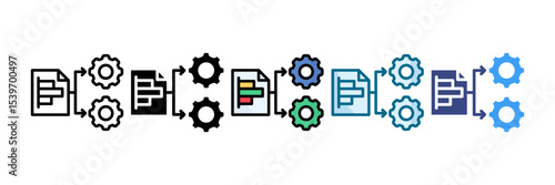 Project Gantt Icon Set Multiple Style Collection