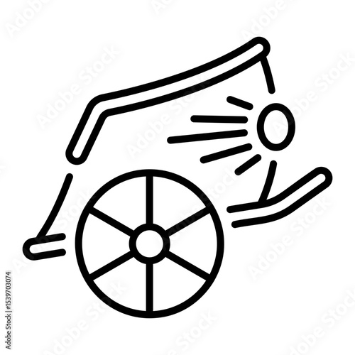 A linear style icon showing chariot