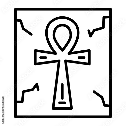 A linear style icon showing ankh