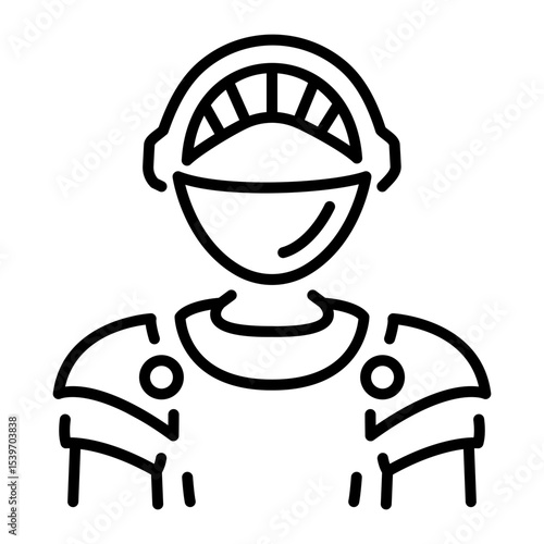 An outline style icon showing ancient soldier