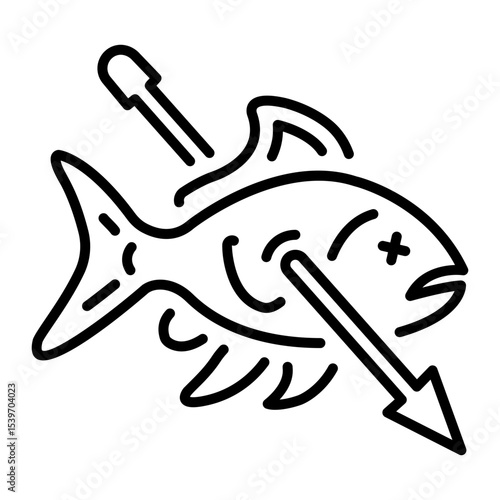A line style icon showing spearfishing