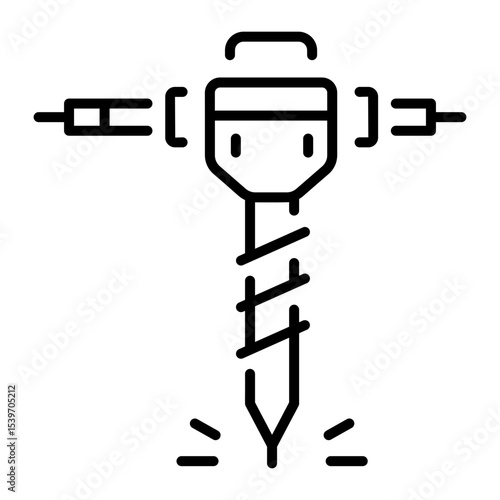 A linear style icon representing ice auger
