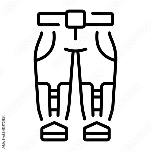 A linear style icon representing pant