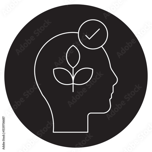 Mindset icon, Master Your Mindset The Key to Growth and Success, Unlocking Potential How Mindset Shapes Your Future, vector