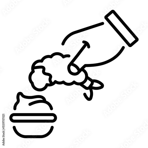 A line style icon showing tempura