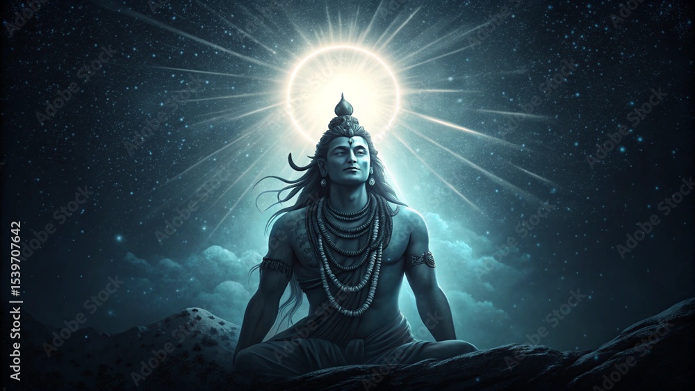 Fototapeta premium Majestic Lord Shiva Scene