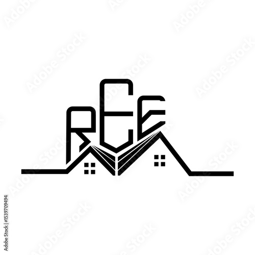 REE Real State logo design, REE simple and modern logo. REE luxurious alphabet design