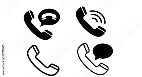 Phone Call and Communication Icon Pack, Call and Conversation Symbols