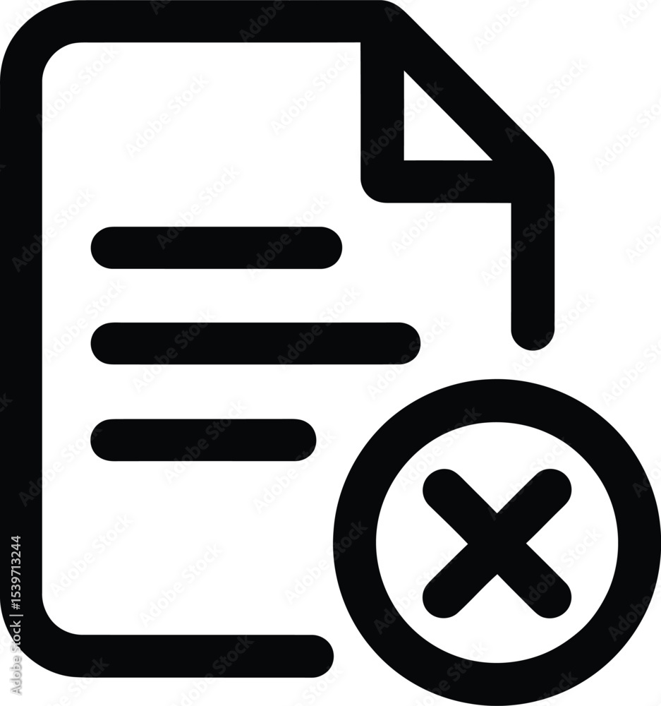 Document Rejected Icon Design, EPS Vector Graphic Document Rejected Icon Design, EPS Vector Graphic