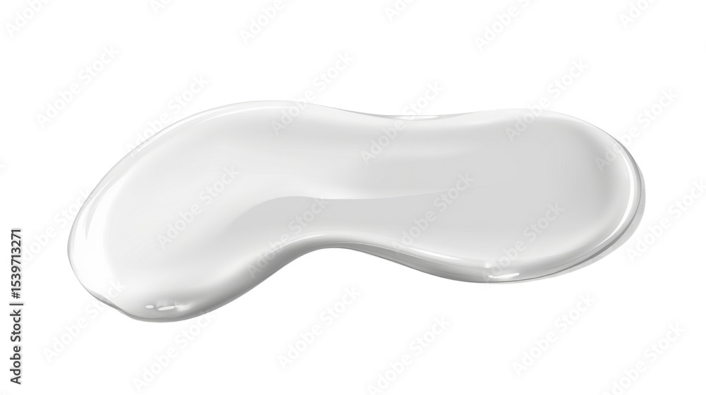 Spilled water drop with clear splash and reflective liquid texture isolated on white background Spilled water drop with clear splash and reflective liquid texture isolated on white background