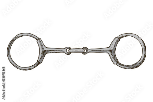 Hand drawn horse Snaffle vector
