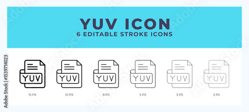 Yuv file line icon. Vector icon symbol. Logo illustration. Editable line icon.