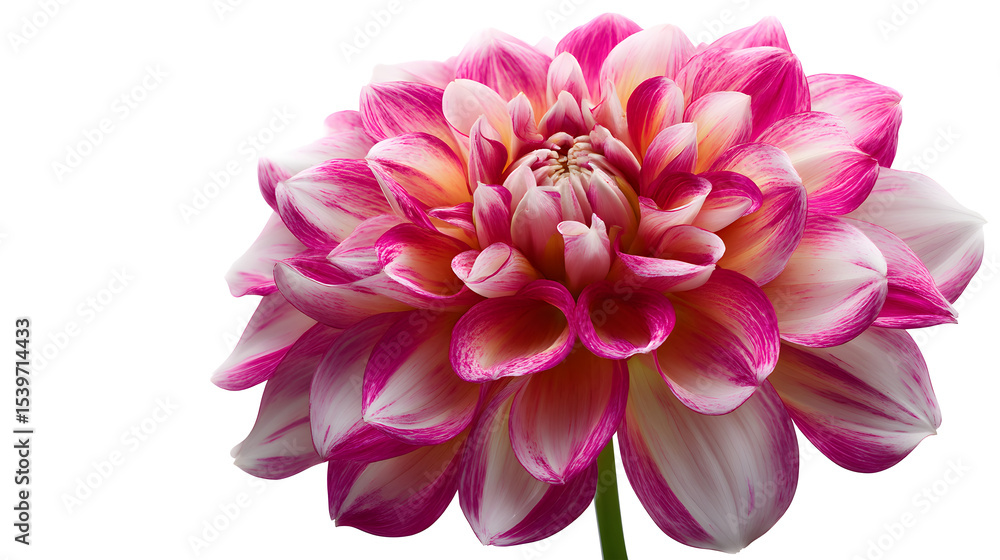 Obraz premium Vibrant Pink and White Dahlia Flower in Full Bloom