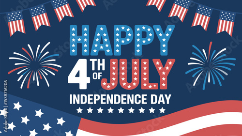 Celebrate independence day july th with patriotic american flag and fireworks background design