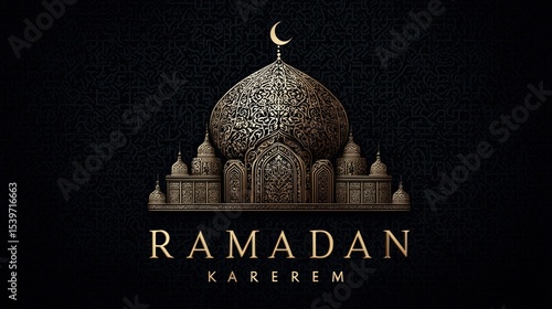 Ramadan Kareem logo template with isolated vector elements