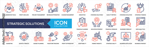 Strategic Solutions Line Color Icon Collection