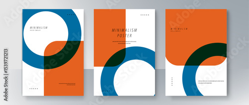 Liquid orange and blue shapes poster background Trendy abstract Futuristic design vector