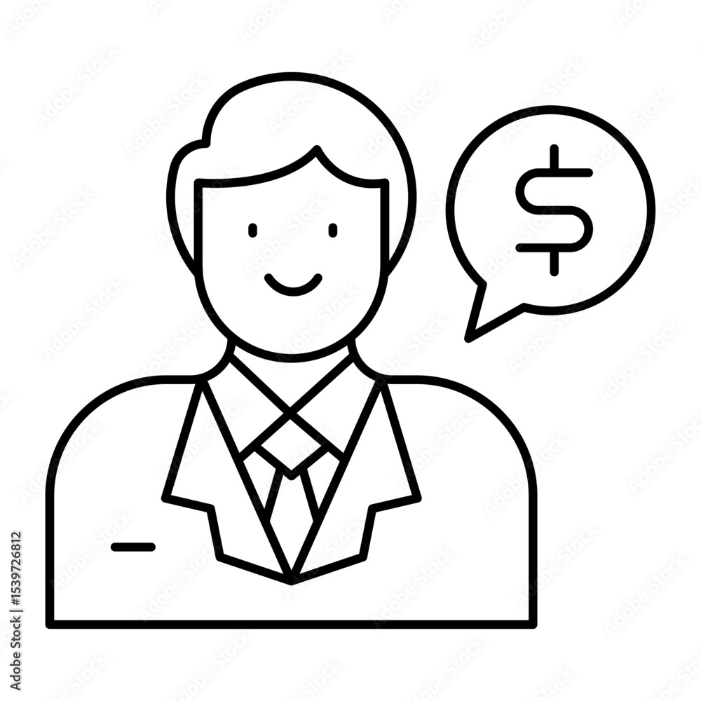 Financial Advisor Male outline icon Financial Advisor Male outline icon