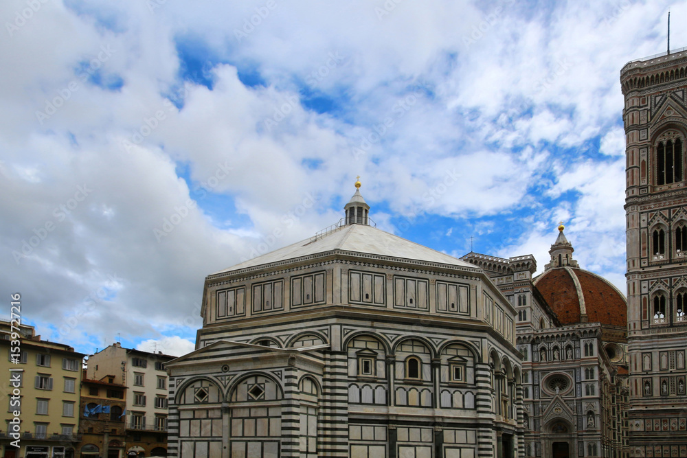 Naklejka premium The Baptistery of San Giovanni is the baptistery of the Duomo of Florence, Tuscany, Italy