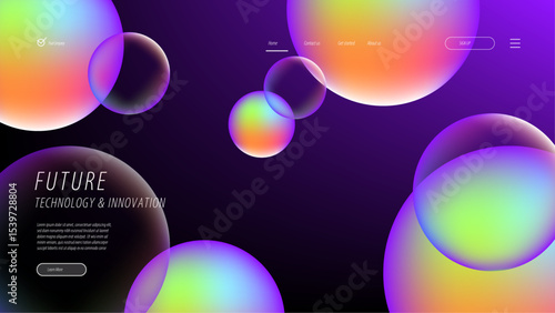 Modern Abstract Design Featuring Futuristic Tech Elements & Vibrant Gradients