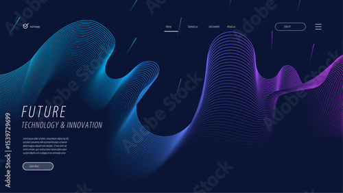 Abstract Background Featuring Futuristic Technology and Vibrant Fluid Wave Design